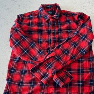 Lucky Brand Red and Blue Plaid Shirt size Medium